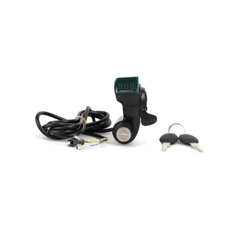 Acelerador con llave y voltímetro (5-99V Pantalla Verde)